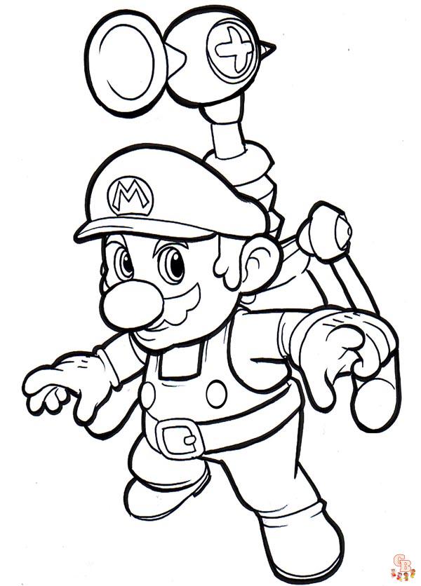 Mario Bros para colorear 16