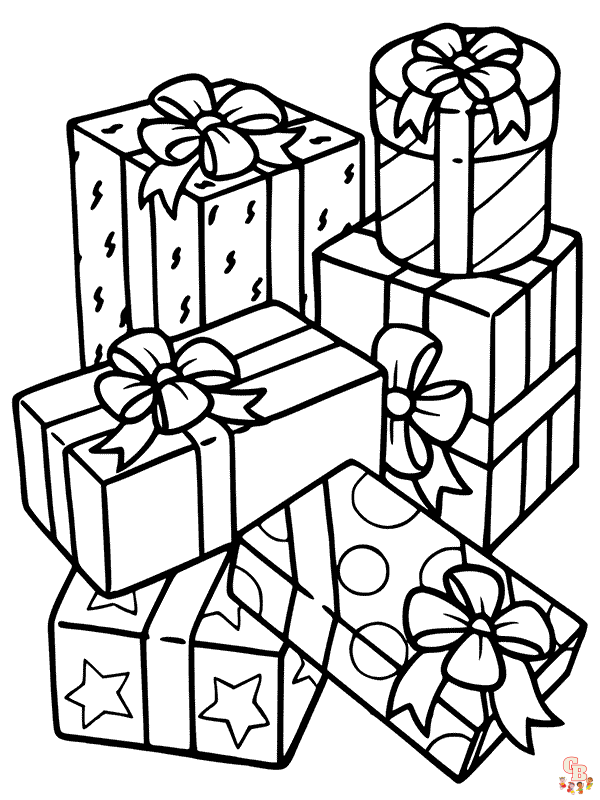 cajas de regalo para colorear 3