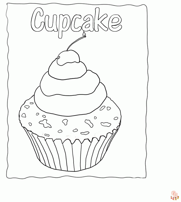 Dibujos Cupcakes para colorear para los niños