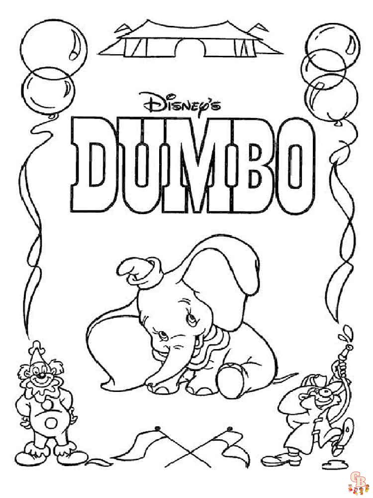 Dibujos Dumbo para colorear gratis para niños