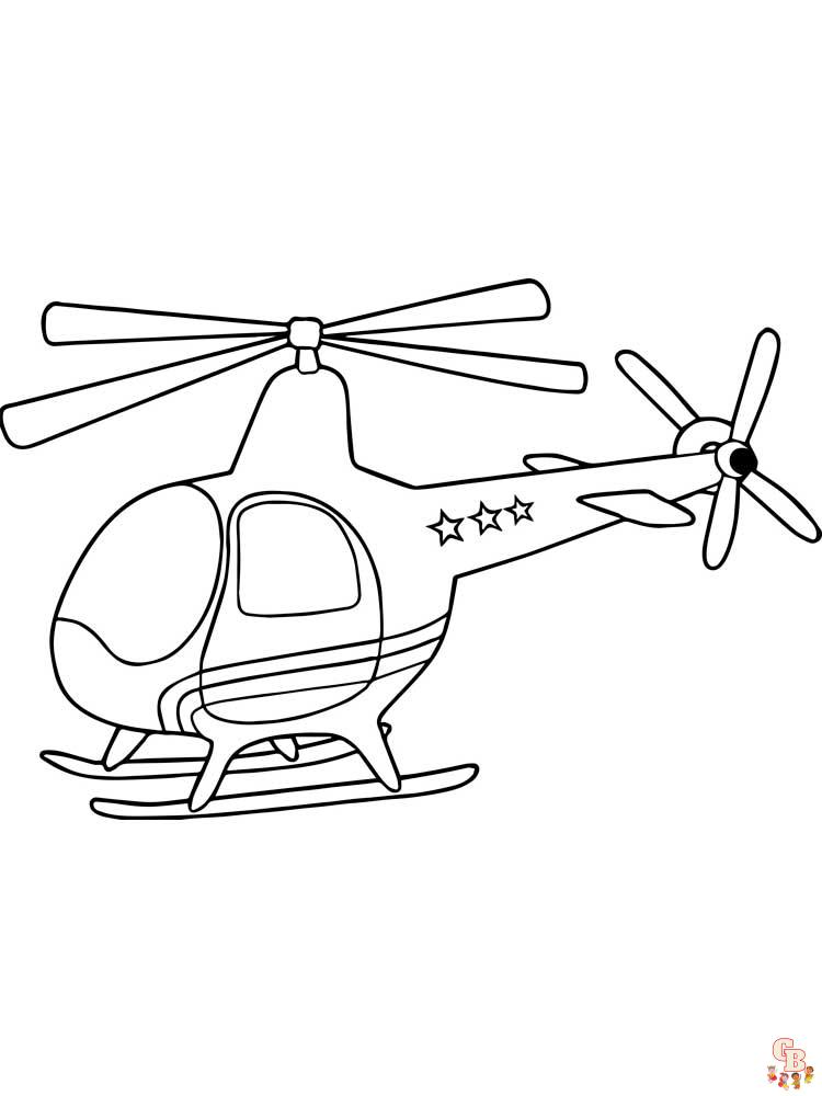  Dibujos Helicópteros gratis para colorear para niños