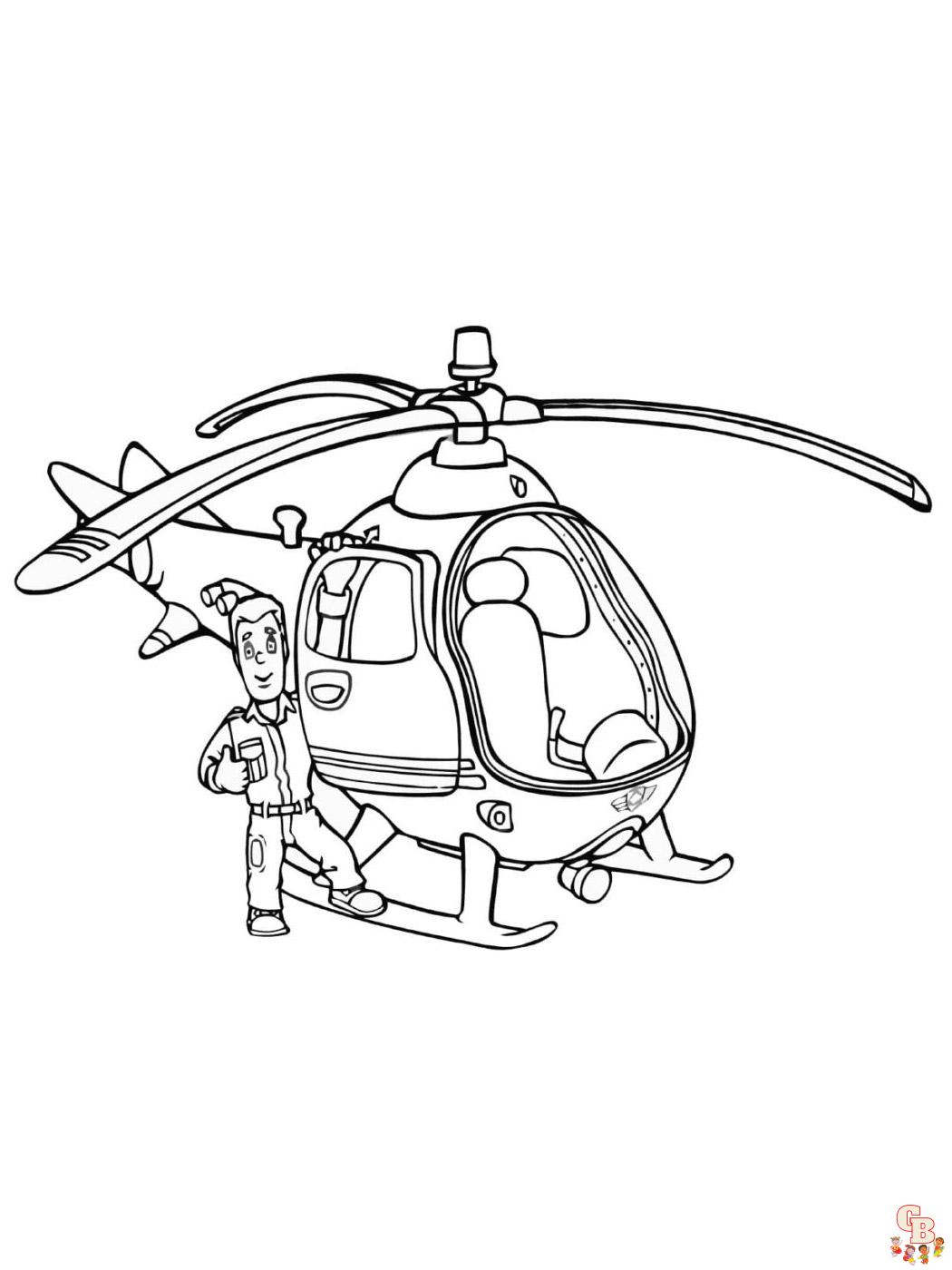 Dibujos Helicópteros gratis para colorear para niños