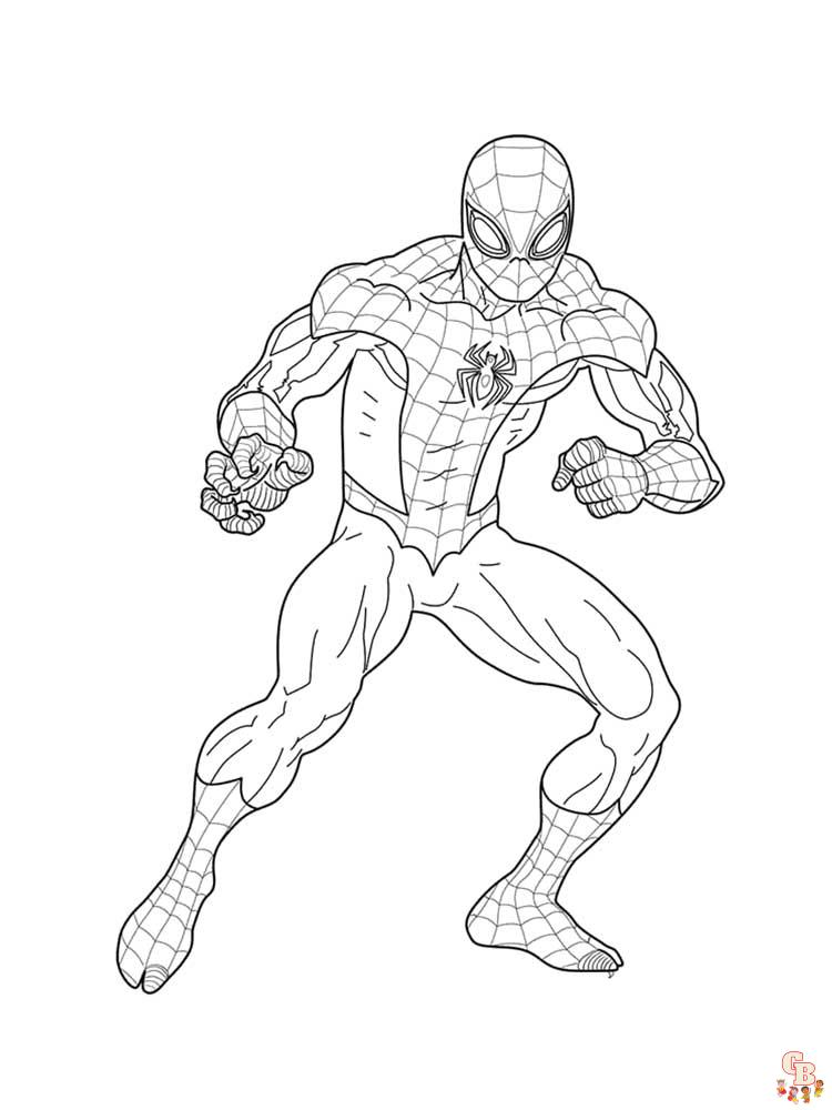 Divertidas dibujos Spiderman para colorear para niños