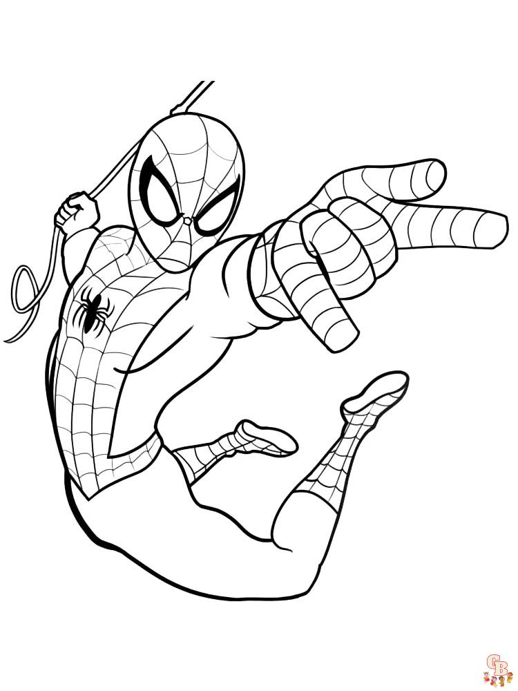  Divertidas dibujos Spiderman para colorear para niños