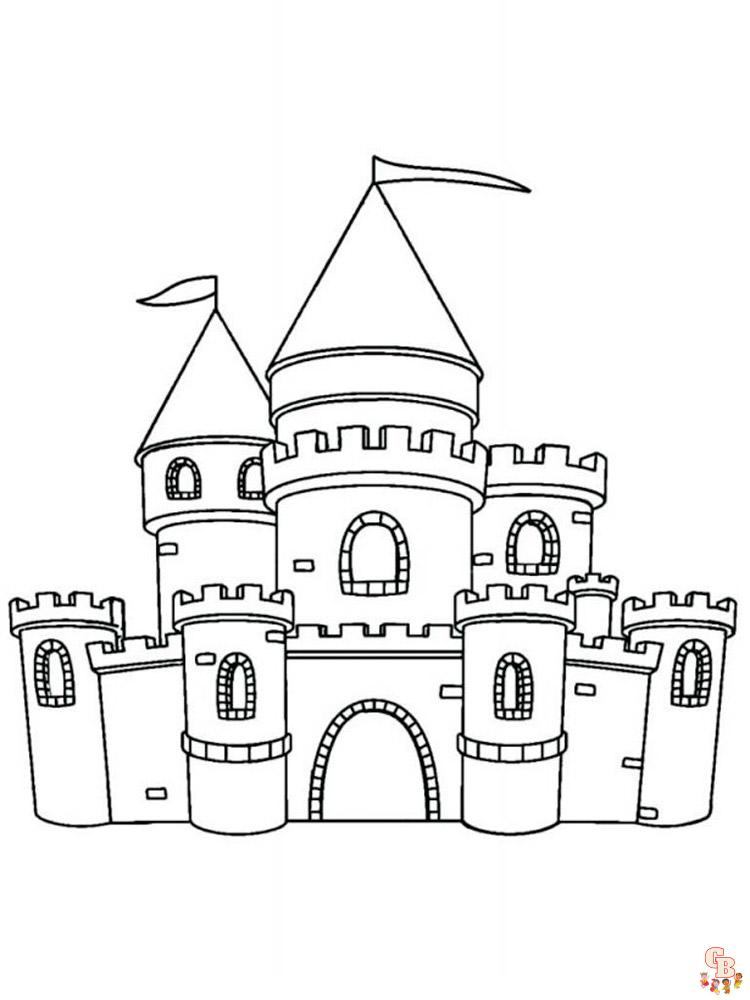 Dibujos castillos para colorear para ninos