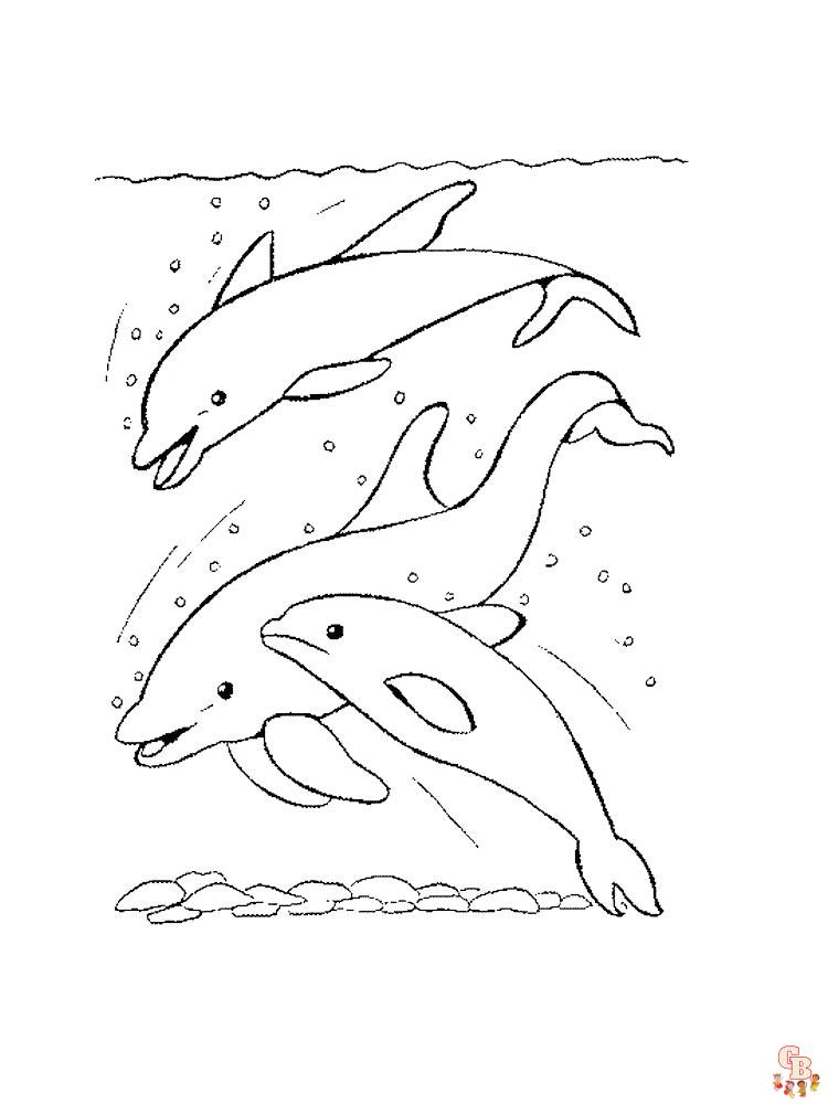  Bonitas dibujos delfines para colorear para niños