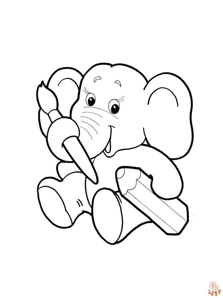 elefantes para colorear 30