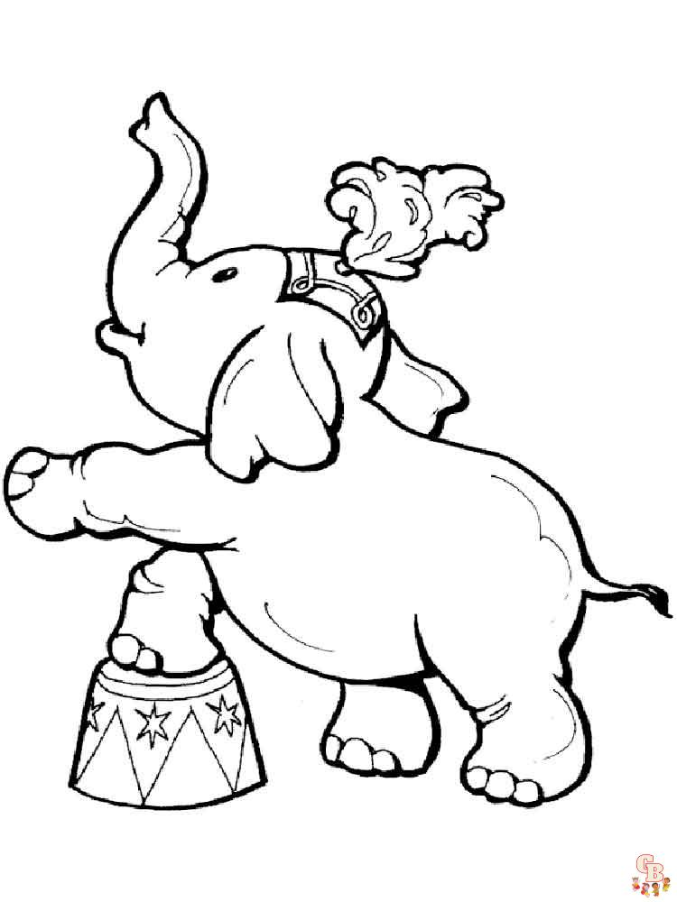 Top dibujos elefantes para colorear para niños