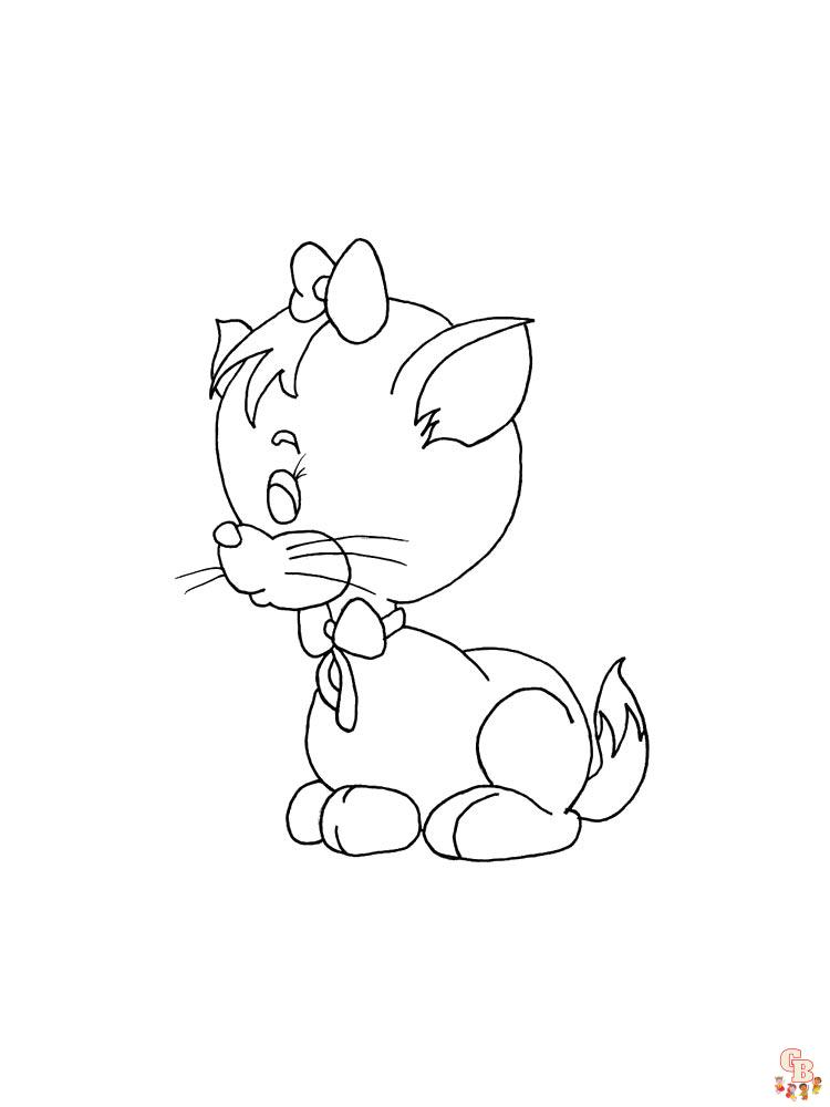  Divertidas dibujos gatos para colorear para niños