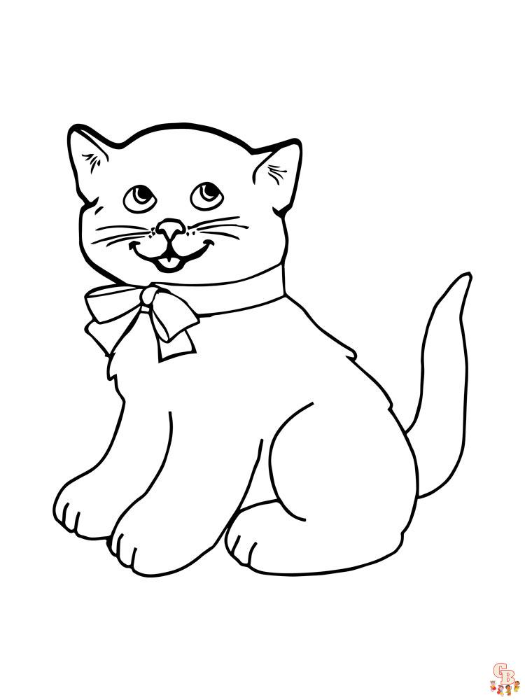 Divertidas dibujos gatos para colorear para niños