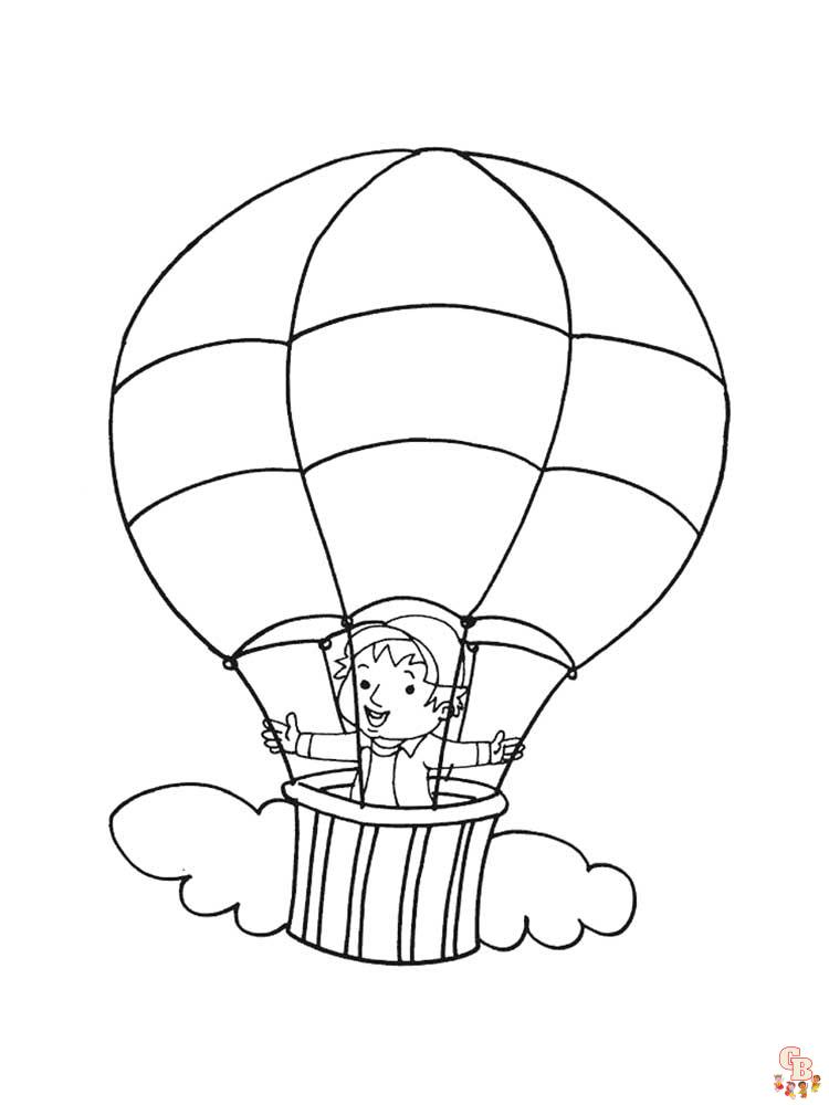 Dibujos globos aerostáticos para colorear para niños