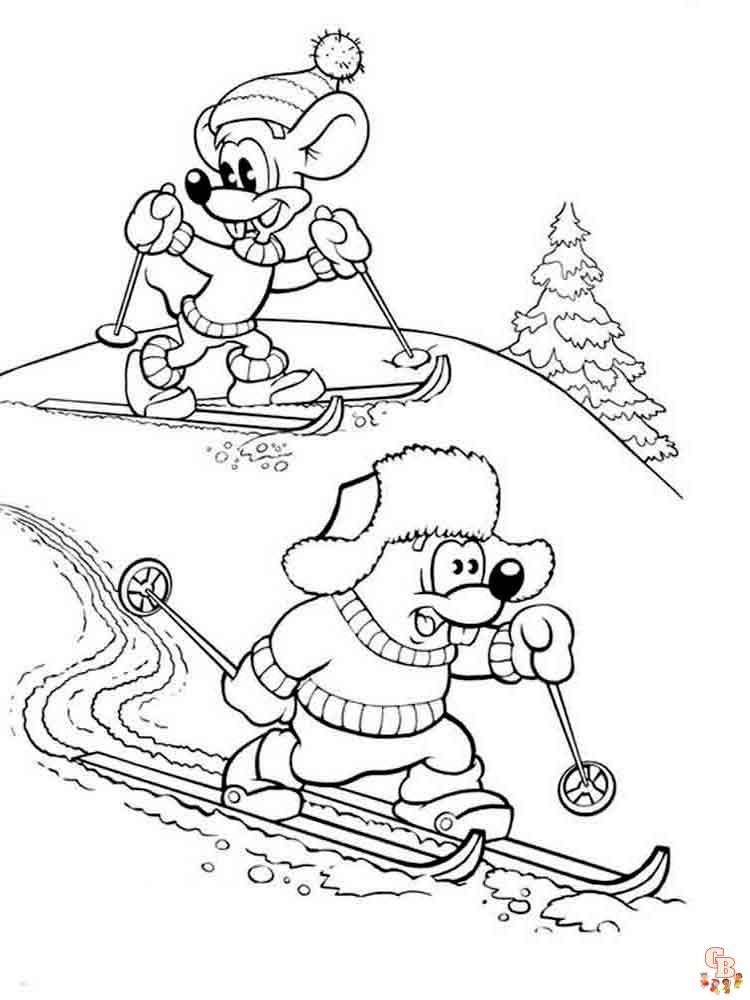Dibujos imprimibles de invierno para colorear para niños