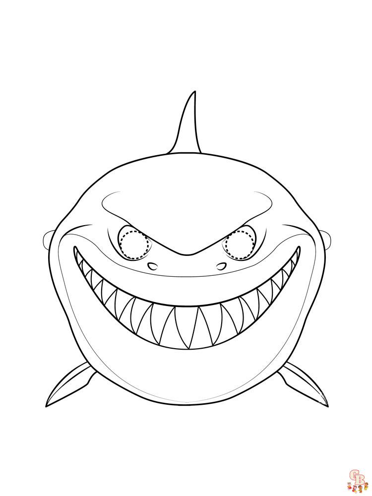 Dibujos tiburones para colorear para niños