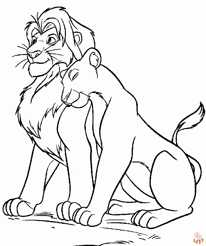Rey León para colorear