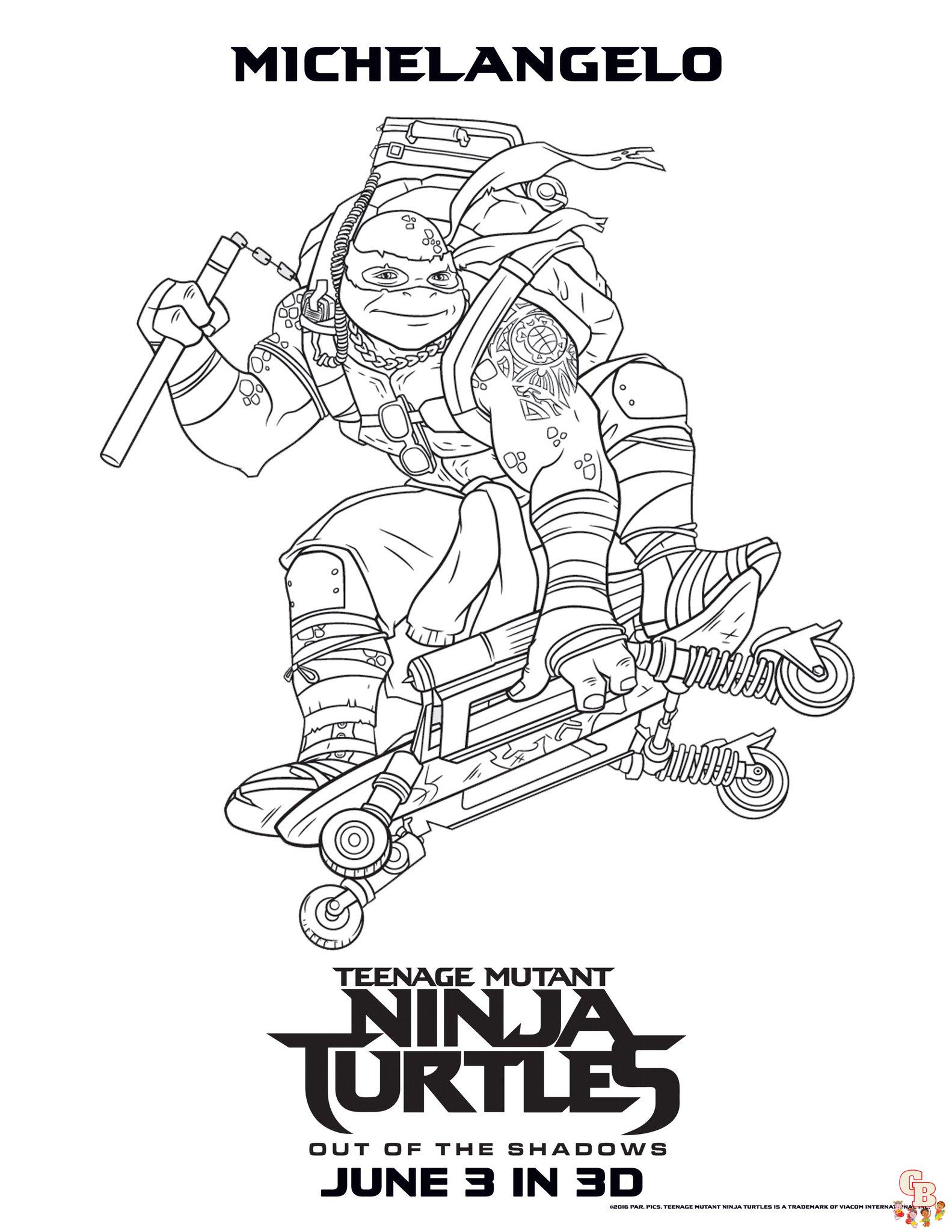 Tortugas Ninja para colorear 17