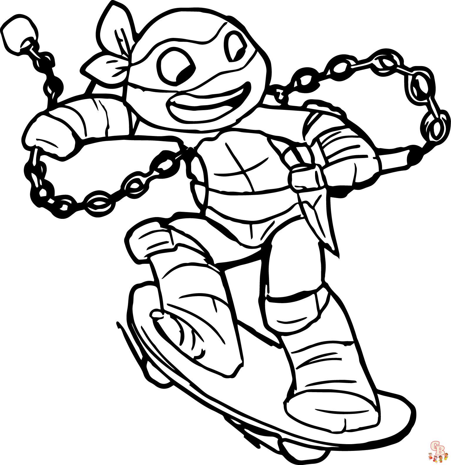 Las mejores dibujos para colorear de las Tortugas Ninja para niños