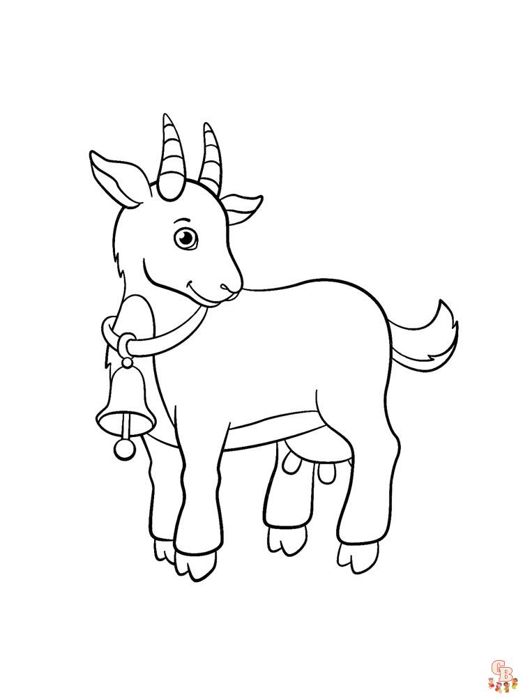 Ponte creativo con las dibujos de cabras para colorear
