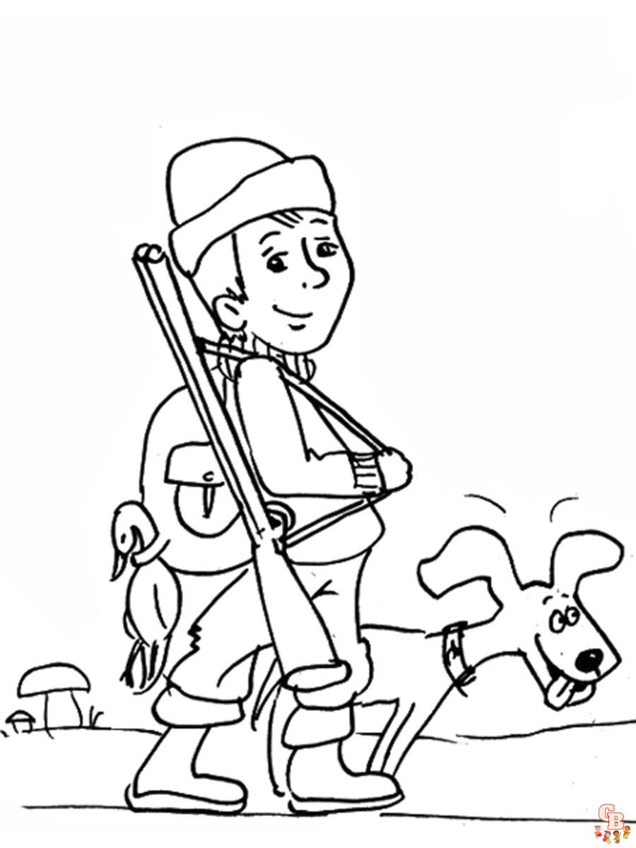 25+ Dibujos cazadores para colorear de para niños