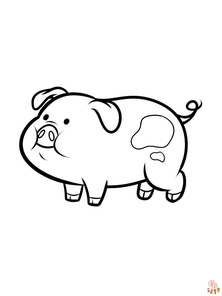Dibujos cerdos para colorear para los niños 2023
