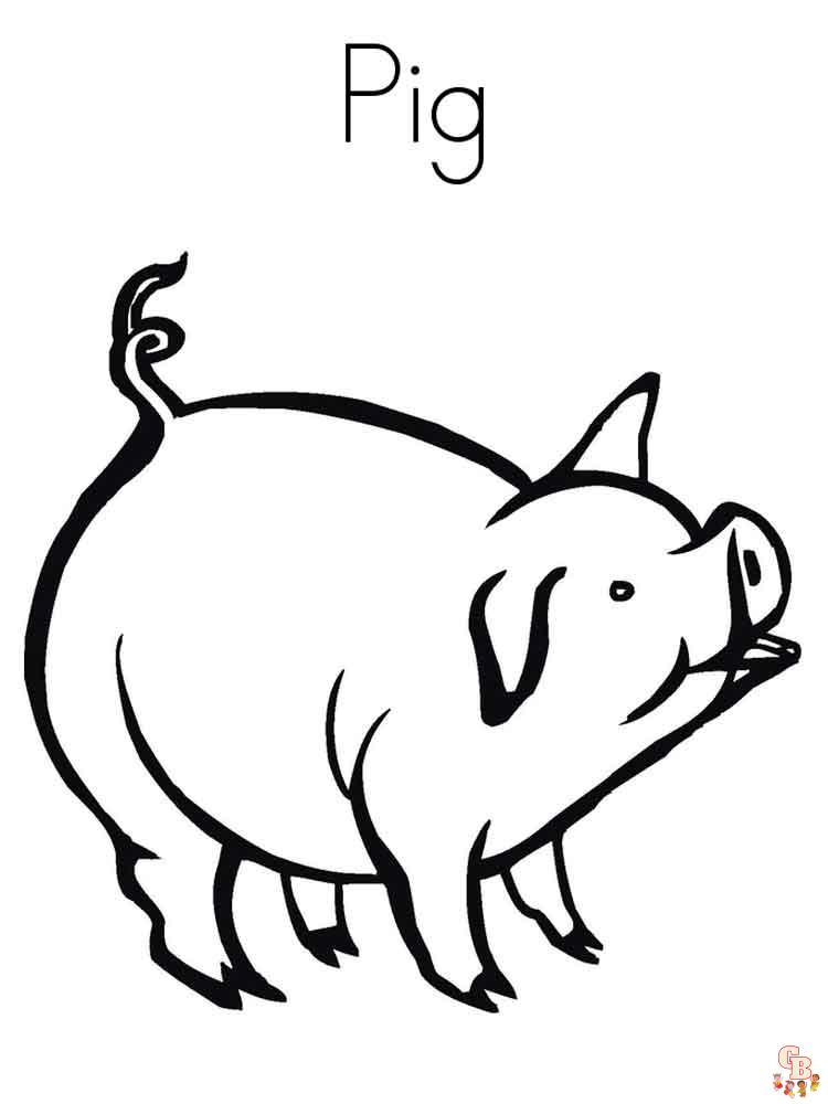  Dibujos cerdos para colorear para los niños