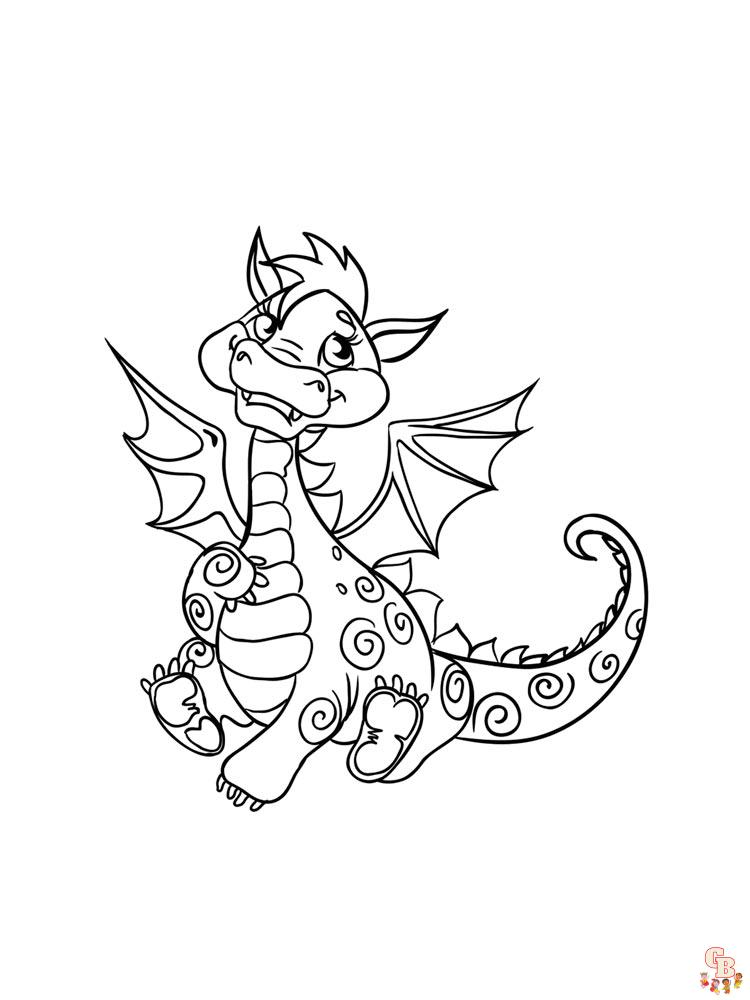  Dibujos de dragones para colorear mágicos para niños