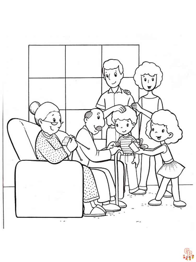 Dibujos familia para colorear para niños - GBcolorear