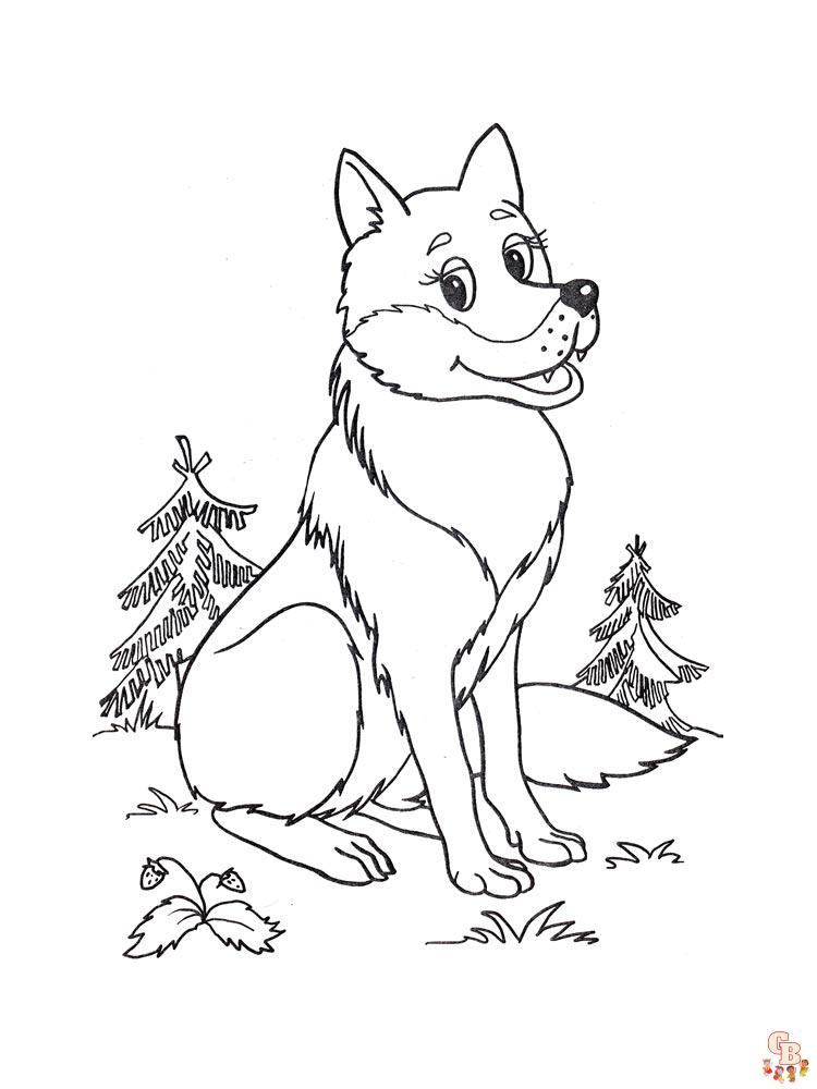 Estas dibujos para colorear de lobos para niños