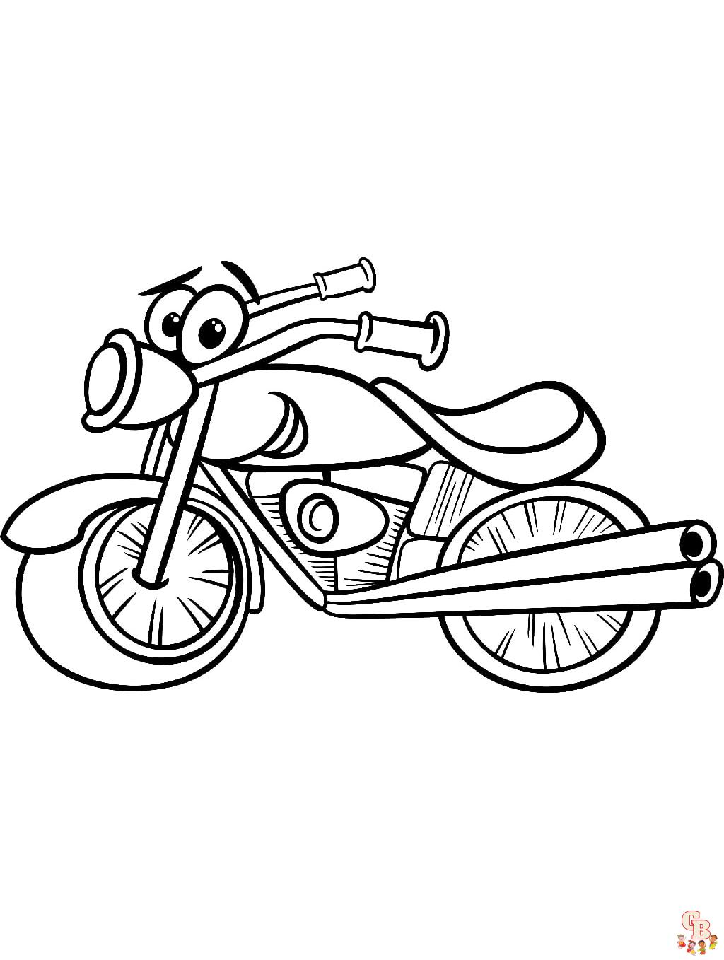 Dibujos para colorear de motos para niños 2023