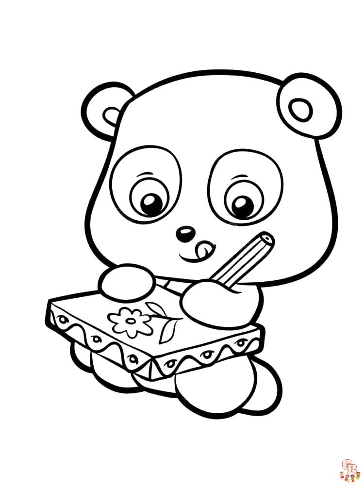 Ponte creativo con las dibujos de panda para colorear