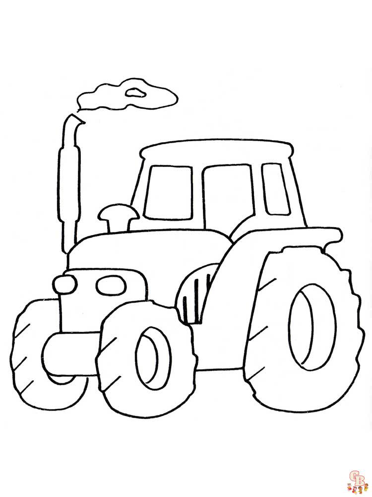 Ponte creativo con las dibujos de tractores para colorear