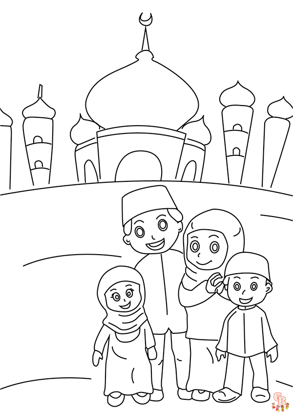 Dibujos Ramadán para colorear gratis para niños
